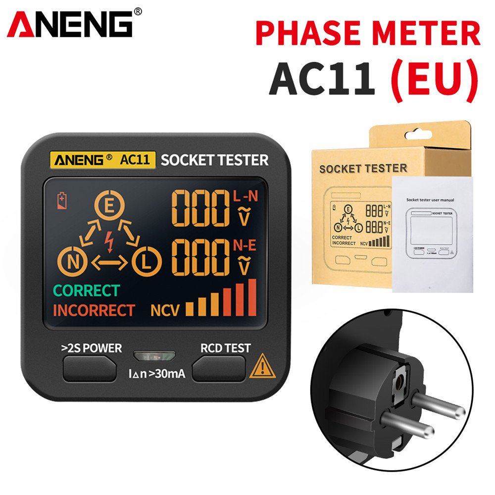 Power Tools Uk Review - ANENG AC10/AC11 Socket Detector US/EU/UK Plug
