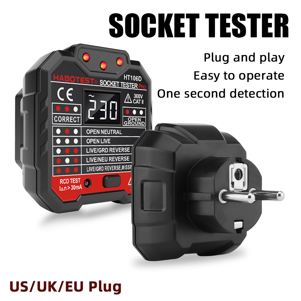Power Tools Uk Review - Outlet Tester Voltage Detector US/UK/EU Plug
