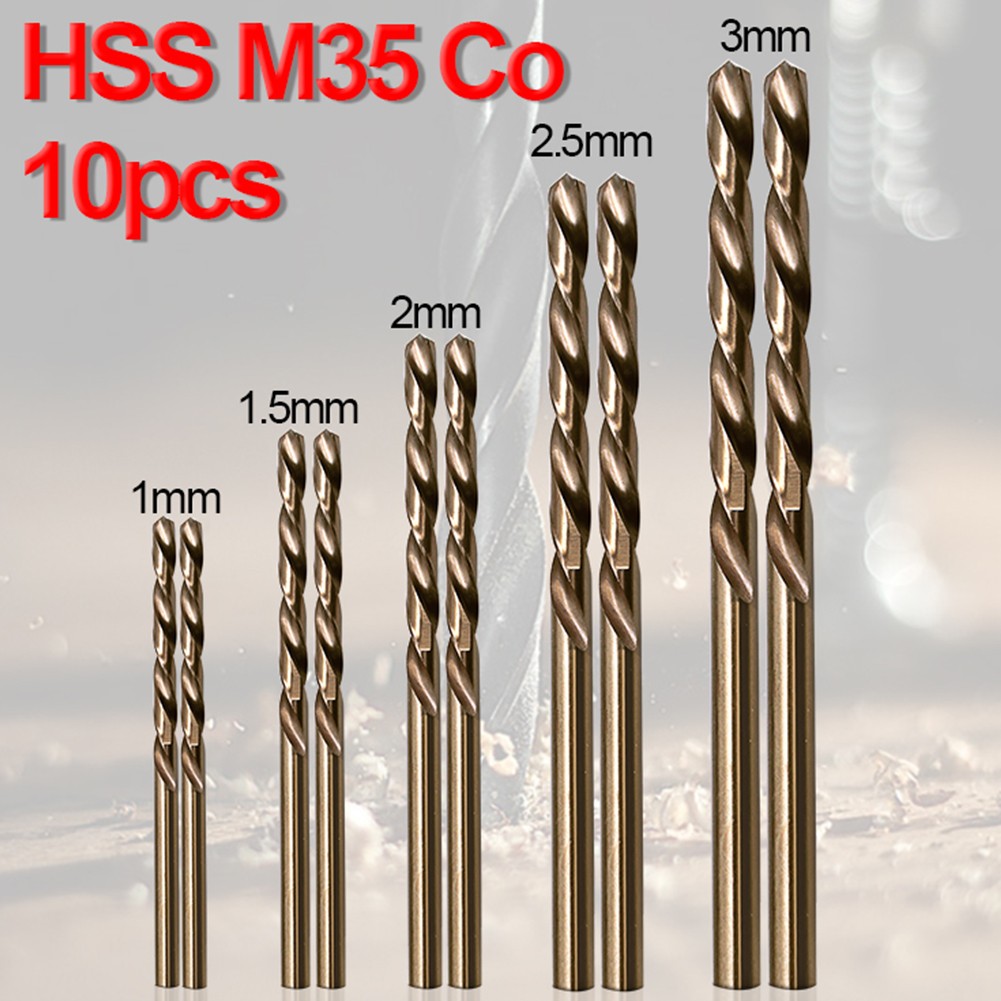 Power Tools Set - 10Pc Drill Bits HSS M35 Cobalt