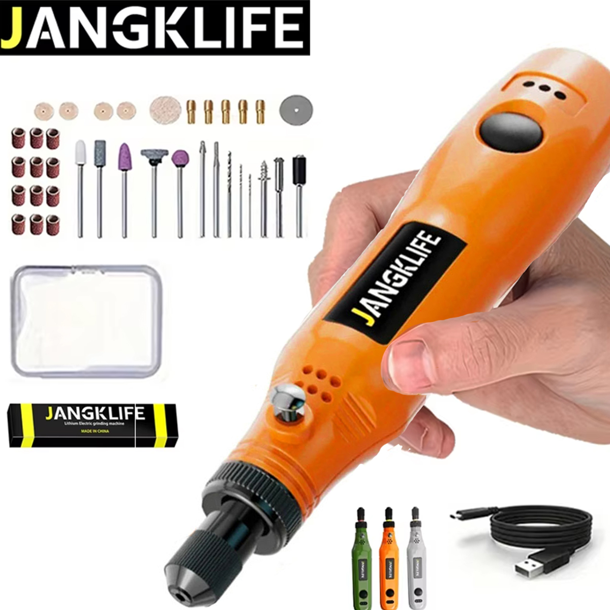 Power Tools Ingco - JANGKLIFE USB Cordless Rotary Tool Kit
