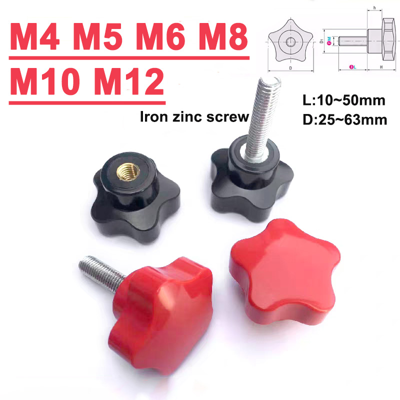 Power Tools Manufacturers - Iron-Zinc Pentagonal Plum Handle Screw M8
