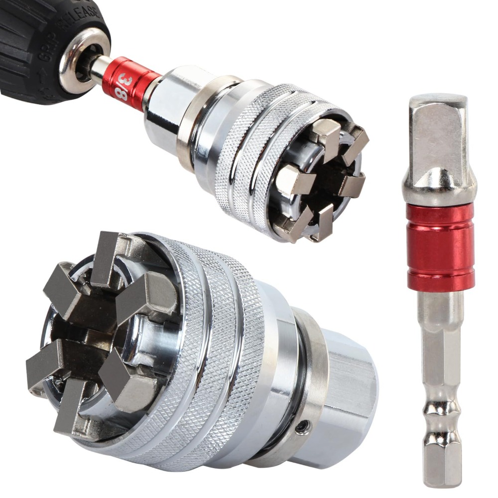 Power Tools Impact Wrench - 3/8-3/4 Universal Socket Wrench Head Adjustable