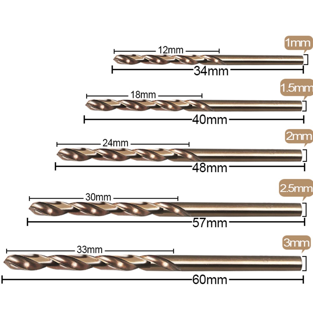 10Pc Drill Bits HSS M35 Cobalt - Power Tools Set review and price